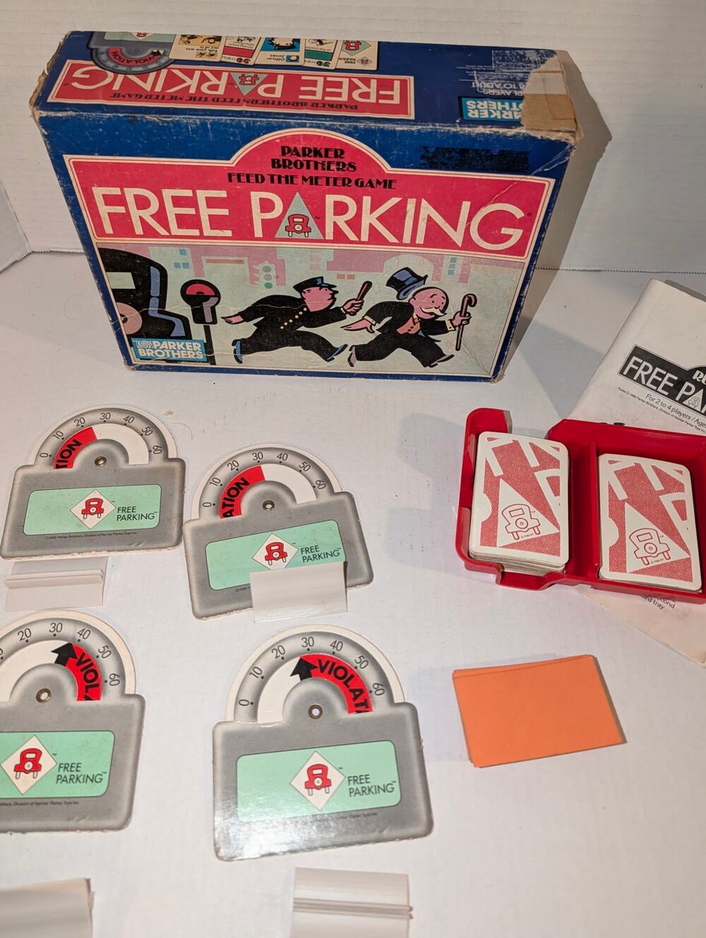 Vintage Parker Brothers Monopoly Free Parking Feed the Meter Card Game 1988